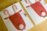 Candy cane reindeer cards with mini candy canes and mints.