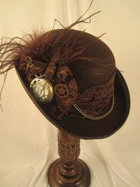 steam punk hats women | STEAMPUNK ladies felt DERBY HAT brown with pocket by EmilyWayHats, $77 ...