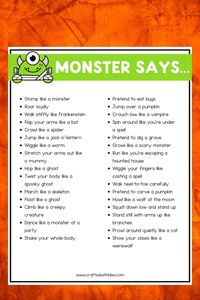 Get ready for a spooktacular time with "Monster Says," a fun and engaging Halloween-themed movement game! Perfect as an ice breaker, these movement cards encourage kids to get up and move while enjoying the Halloween spirit. Ideal for classrooms, parties, and playdates, this gross motor game promotes physical activity and imaginative play. Make your Halloween event memorable and active with "Monster Says," the ultimate fun and festive gross motor game!