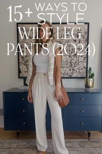 Looking for outfit inspiration on how to style wide leg pants? This post shows ideas for 15 ways to style wide leg pants. Get inspired to create chic and trendy looks with wide leg pants and wide leg trousers!