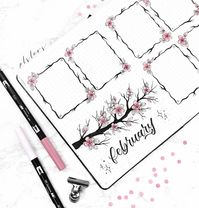 EEKLY✨ February weekly 3!🌸 I was in a creative mood last sunday so I came up with branch borders and I really like how they turned out