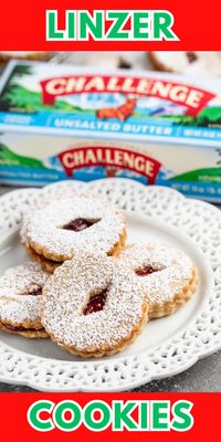 Linzer Cookies are a classic holiday Christmas Cookie recipe - a delicate shortbread cookie with almonds and filled with raspberry jam.