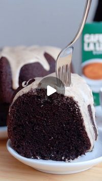 Nico Norena on Instagram: "COFFEE GLAZED CHOCOLATE BUNDT CAKE 😍 Who would you share it with?
 
Ingredients
• 3 cups flour
• 3/4 cup cocoa powder 
• 3/4 cup vegetable oil
• 1 tbsp baking soda
• 1 cup dark brown sugar
• 1 cup granulated white sugar
• 1 cup brewed coffee
• 1 tsp espresso powder
• 1 cup sour cream
• 3 eggs 

Glaze
• 2 cups confectioners sugar
• 5oz  cream cheese (at room temp)
• 1/4 cup brewed coffee
• 1/2 tsp espresso powder

Preparation:
• Preheat your oven to 350°F
• In a large bowl, mix all of your cake ingredients until well combined
• Use a 12 cup, well greased bundt cake pan to pour in your mix
• Bake for 1 hour or until a toothpick runs with light crumbs
• While the cake bakes, whisk your glaze ingredients and set aside
• Let the cake cool completely, add your glaze, 