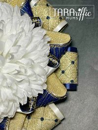 Navy and Gold Homecoming Mum