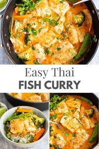 Try this easy Thai fish curry for a busy weeknight dinner! Snapper fillets are simmered in a creamy, coconutty red curry sauce with a few added veggies. This dish is quick, simple, and utterly delicious. via @irena_macri