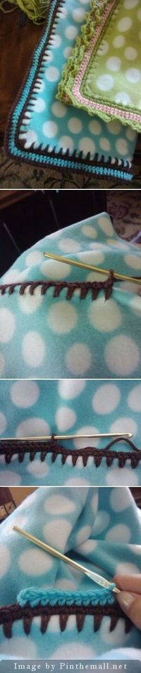 #Crochet_Tutorial - Crochet Edging on Fleece Blankets -- great idea for holiday gifts or baby showers. from #KnittingGuru