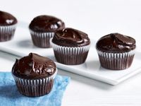 Get Chocolate-Glazed Brownie Cupcakes Recipe from Food Network