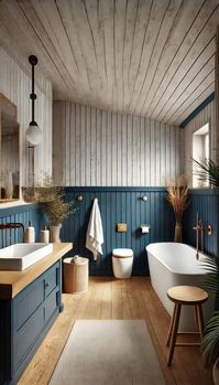 15+ Bold Navy Blue Bathroom Ideas That Make a Statement 56