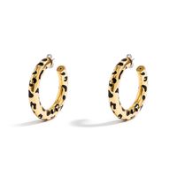 LARGE LEOPARDO HOOPS IN 18K YELLOW GOLD PLATED SILVER WITH ENAMEL DETAILS