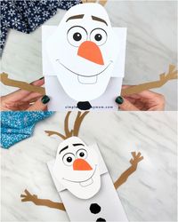 Kids got Frozen 2 fever?! They'll love making this paper bag Olaf craft. It's super easy to make since it comes with a free printable template. Great for toddlers, preschool and kindergarten children.   #simpleeverydaymom #paperbagcrafts #kidscrafts #frozen #frozen2 #disneycrafts #toddlers #preschool #kindergarten