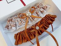 Copper Wedding Garter, Lace Bridal Garter Set, Garter Set, Garter For Bride, Garter Belt For Wedding, Prom Garter, Leg Garter Make your wedding day even more special with this two piece bridal garter set. Using a tape measure, simply measure around your thigh in the spot where you will be wearing the garter (usually about 4" above  your knee). Use that measurement as a guide to select the correct size for your garter. Please measure your thigh carefully to select the correct size.  All garters a