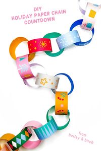 This DIY paper chain countdown to winter holidays is a simple and easy December craft for kids with endless uses and many opportunities for recycling old artwork or scrap paper. | from barley & birch