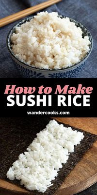 Cooking the perfect sushi rice at home has never been easier! Learn how to cook sushi rice using three easy methods – rice cooker, instant pot or stovetop. No soaking required and only 5 minutes prep.