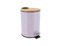 ❣ PRODUCT DESCRIPTION Lavender bathroom trash can with bamboo cover. Beautiful small metal bin in minimalist style. Easy to match with every room and for any purpose. With detached smaller black plastic bin inside for easier use. Perfect idea as a nursery bin or as a craft room office accessory. ❣ INFORMATION ❊ 2.5 Liters Bin Size: 17×20,5×23 cm / 6.69x8x9 inches   ❊ Brush Holder Size: Height 27 cm (40.5 cm / 15.94 inches with the brush stick)*Width 13.5 cm / 10.6x5.3 inches