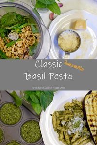 Nothing is better than a classic basil pesto in Summer. Use this traditional recipe to turn your basil harvest into a delicious dinner! Classic Basil Pesto ~ A Garden Tradition | Freckled Californian ~ A California Gardening & Seasonal Living Blog