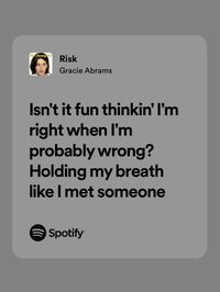 #risk #gracieabrams #lyrics