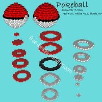 Pokeball 3d perler beads Hama Beads Playbox Pyssla pattern