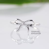 Sterling Silver Dainty Bow Ring Ribbon Ring Minimalist Ring - Etsy