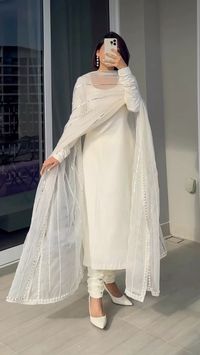 A straight fit Kurti with embroidered dupatta