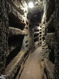 Catacomb of Priscilla is an archaeological site on the Via Salaria in Rome, Italy, situated in what was a quarry in Roman times. This quarry was used for Christian burials from the late 2nd c.through the 4th c.This catacomb, according to tradition,is named after the wife of the Consul Manius Acilius Glabrio;he is said to have become a Christian and was killed on the orders of Domitian.Some of the walls and ceilings display decorations illustrating Biblical scenes. photo Bizarre Globe Hopper