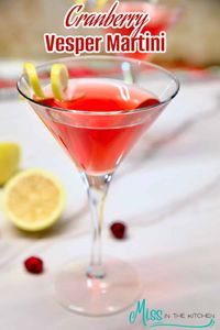 Celebrate the holidays with a Cranberry Vesper Martini! The classic gin and vodka vesper cocktail gets a festive twist with cranberry juice.