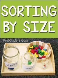 Here's a fun math activity from Prekinders you need to do in your preschool or pre-k class! These engaging activities help children practice sorting by size. You can use any manipulative to keep it fun for your students!