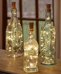 A Set of 3 Wine Bottle String Lights transforms average bottles into decorative accents!