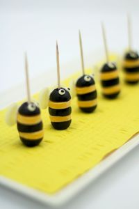 Olive and cheese bumble bees. - Project Clearly I have a issue with "fun with food"