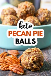 These keto pecan pie balls is a deliciously easy energy bites recipe. These no bake pecan pie balls are a vegan dessert but also great for those on a low carb diet. So if you are looking for a no bake pecan pie dessert give this energy bites recipe a try.