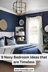 Elevate your bedroom decor with these 9 navy-themed ideas that exude timeless elegance. From rich navy accent walls to luxurious bedding, discover how this classic color can add sophistication and style to your sleeping sanctuary.