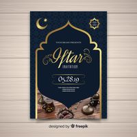 Iftar party invitation. Download for free at freepik.com! #Freepik #freevector #pattern #ramadan