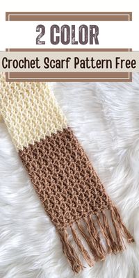 This 2 color crochet scarf pattern free tutorial is a joy to make even for beginners. It is a 2 row repeat free crochet scarf pattern. It is a simple crochet project yet textured. Quick and easy yet fun. Includes toddler, kids, and woman's sizes.