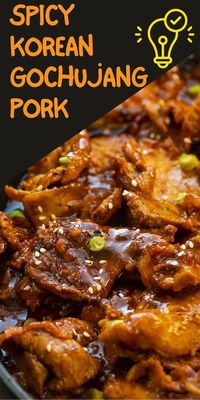 Spicy Korean Gochujang Pork is a flavorful dish featuring tender pork marinated in a vibrant Gochujang sauce, pan-seared to perfection. This dish is ideal for a hearty meal over rice with vegetables on the side.