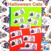 Students must solve the puzzle by identifying the correct number of cats as they match numbers on the tombstone. Encourage your students to work together, practice speaking, and reinforce language skills through social interaction.