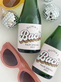 Mini Champagne Bottle Label Waterproof Bachelorette Party - Etsy