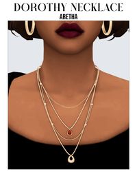 layered necklaces that come with gold & silver colored metal swatches and different gemstone color options. jewelry cc for the sims 4.