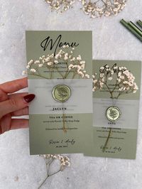 UNPERSONALISED SAMPLE Sage Green Gypsophila Green Card Wedding - Etsy