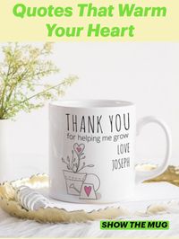 gift quotes with drawing - Thank You for Helping Me Grow Pink Plant Doodle Coffee Mug - Show your dad how much you care with a unique coffee mug featuring gift quotes just for him. This loving surprise from a son or daughter will make his coffee time special. Perfect for any occasion, these mugs combine practicality with heartfelt messages. Make your dad's day with the best gift ideas that show love and appreciation. #GiftQuotesForDad #UniqueMug #SonDaughterLove #SurpriseGift #HeartfeltQuotes

