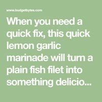 When you need a quick fix, this quick lemon garlic marinade will turn a plain fish filet into something delicious.