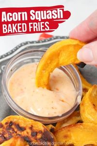 Acorn Squash Fries are an easy fall side dish and a fun alternative to more time-intensive fry options like sweet potato fries. The perfectly cooked acorn squash is sweet and creamy with charred, crispy bits and a flavorful yet approachable blend of seasonings.