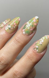 Looking for some flower nail designs? Check out our blog post featuring 35+ simple and cute flower nails! Perfect for gel, acrylic, and natural nails. Whether you prefer almond, oval, round, square, or coffin shapes, we've got you covered. From beautiful French tips to vibrant pink, white, blue, yellow, and green hues, these floral nail designs will add a touch of beauty to your fingertips. (📷 terricopelandnails IG)