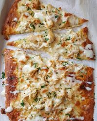 Garlic ranch chicken flatbread — Keto Copy