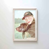 Custom watercolor portrait from photo, hand painted art, thoughtful gift for dog owner