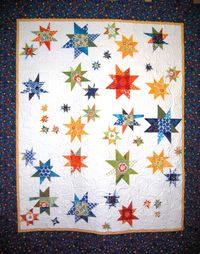 Wonky Star quilt made with Napa's Block Party Club blocks - this one is off to Fairbanks with niece Ariana! More