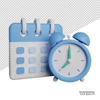 Calendar date with alarm clock front vie... | Premium Psd #Freepik #psd #background #calendar #business #vintage