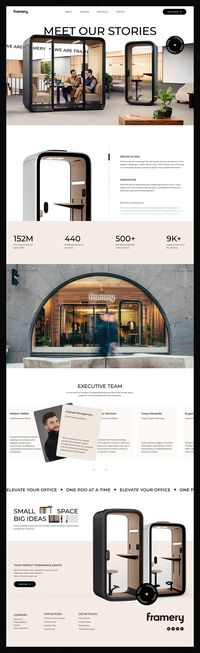 Framery - Minimalist Work Space Website Design - About Us Page by LAIN UI/UX for LAIN on Dribbble