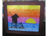 Class Art Projects For Auction | Mrs. Clarke's Class Art Project "Sunset Pointillism" - Online ...