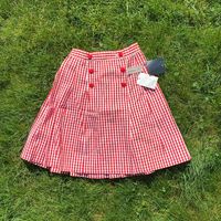 Plaid Red White Picnic Patterned Skirt. Pleated. Button Detail. The 3 On The One Side Come Undone. Small Stretch In The Back. New With Tags. No Flaws. Brand: Les Jeunes Filles De Magil Size: 10 Anni ? See Measurements Measurements (All Measurements Are In Inches Lying Flat! Please Be Aware That Measurements Aren’t Always 100% Accurate And Could Be Slightly Off.) Waist: 11.5” // 23” Length: About 20”