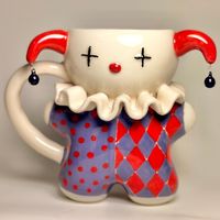 ✨✨Want to bring some colorful charm to your favorite beverage?  🌛Order your clown mug now!🌛 ✨Every detail is hand-made and hand-painted at our atelier✨ ✨%25 off for a limited time, until the first drop is sold out✨ 🤡Get yours now to save %25 percent🤡 🤡FULLY CUSTOMIZABLE🤡 Want your clown in a different color or maybe want to change the patterns? Do you want a custom text in or on the mug? No worries, we got you covered🫡 Just message us with the color/text/pattern you want and we will prepa