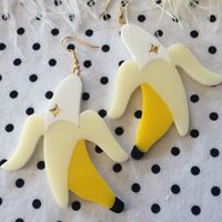 Banana Earrings, Fruit Bananas Laser Cut Acrylic, Plastic Jewelry - Etsy